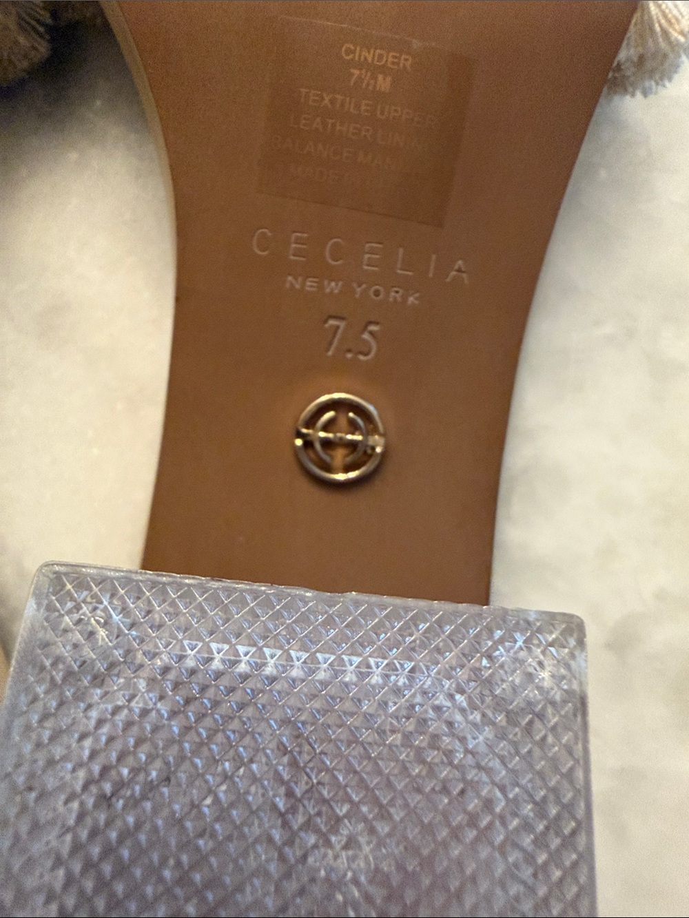 CECELIA NEW YORK Beige Embellished Fringe CINDER Slide Mules 7.5 - Picture 8 of 12